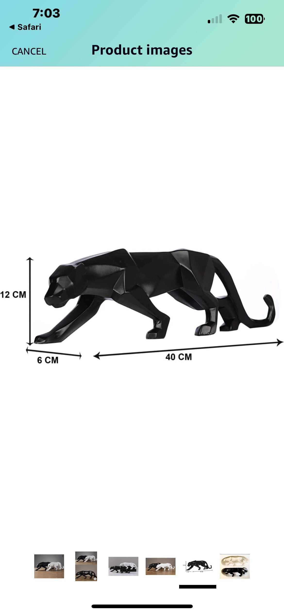 SOULCRAFTZ Modern Art Geometric Jaguar Figurine Panther Jaguar Geometrical Statue, Leopard Modern Art, Feng Shui Figurine, Home Interior Decor Showpiece (2 Piece) (Black & White)