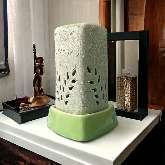 SOULCRAFTZ Handcrafted Ceramic Electric Aroma Diffuser| Aroma Oil Burner for Aromatherapy| Home Decor and Fragrance with Aroma Oils(Lavender & Lemon Fragrance 20ml Each)